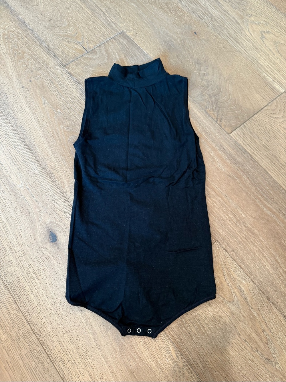 Yummie Black Sleeveless mock Neck One-Piece Bodysuit S/M